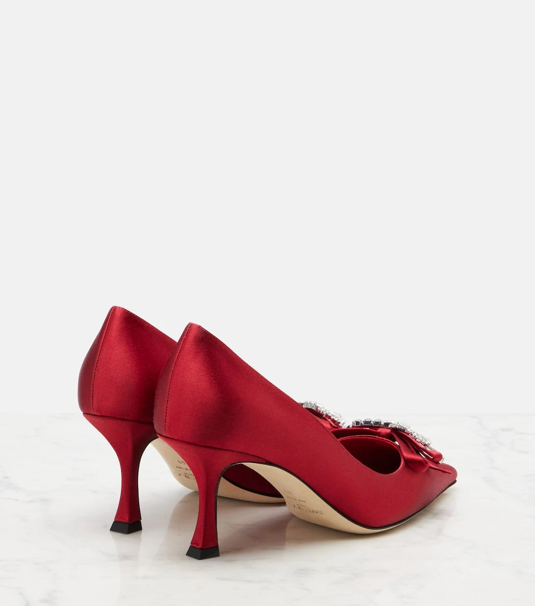 Jimmy Choo - حذاء أوريا 70 ستان مزين بالكعب العالي