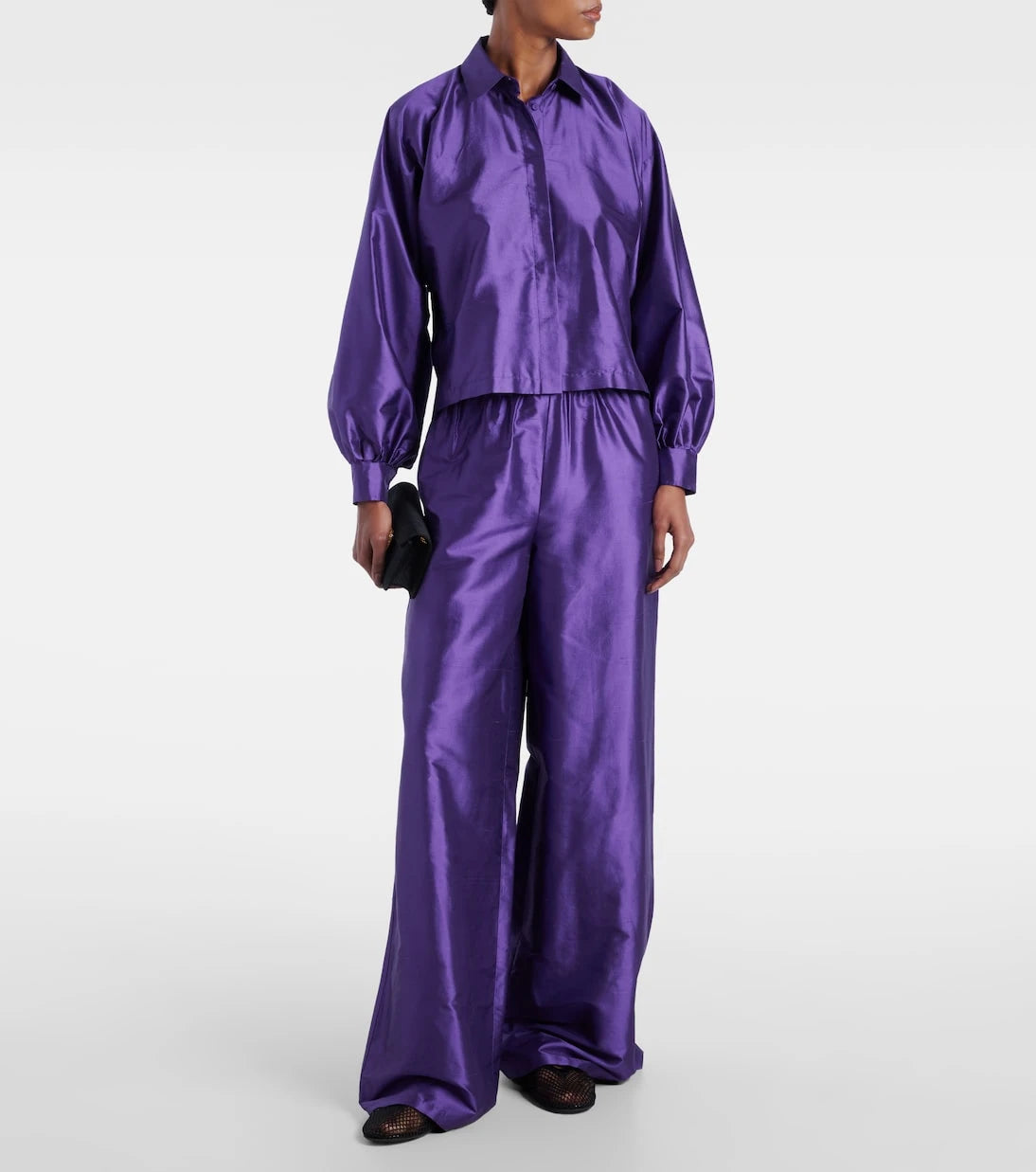 Max Mara - Avio high-rise silk satin wide-leg pants