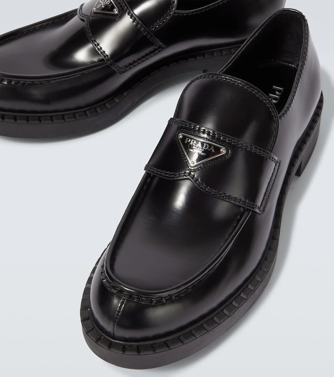 Prada - Chocolate leather loafers