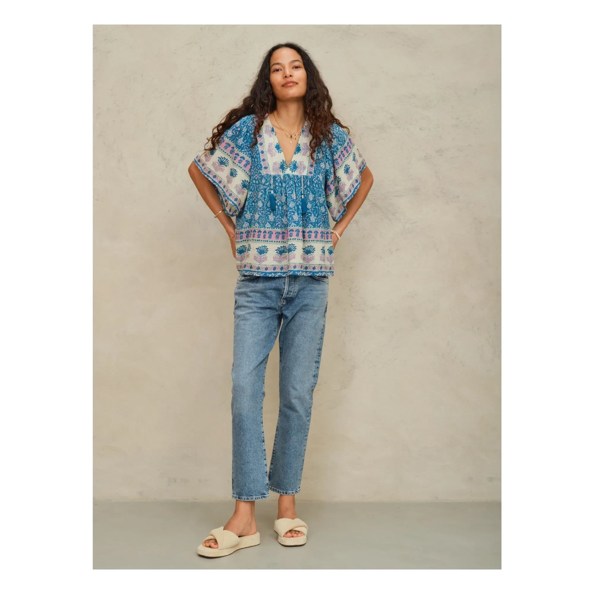 M.A.B.E. - Myla Cotton blouse | Blue