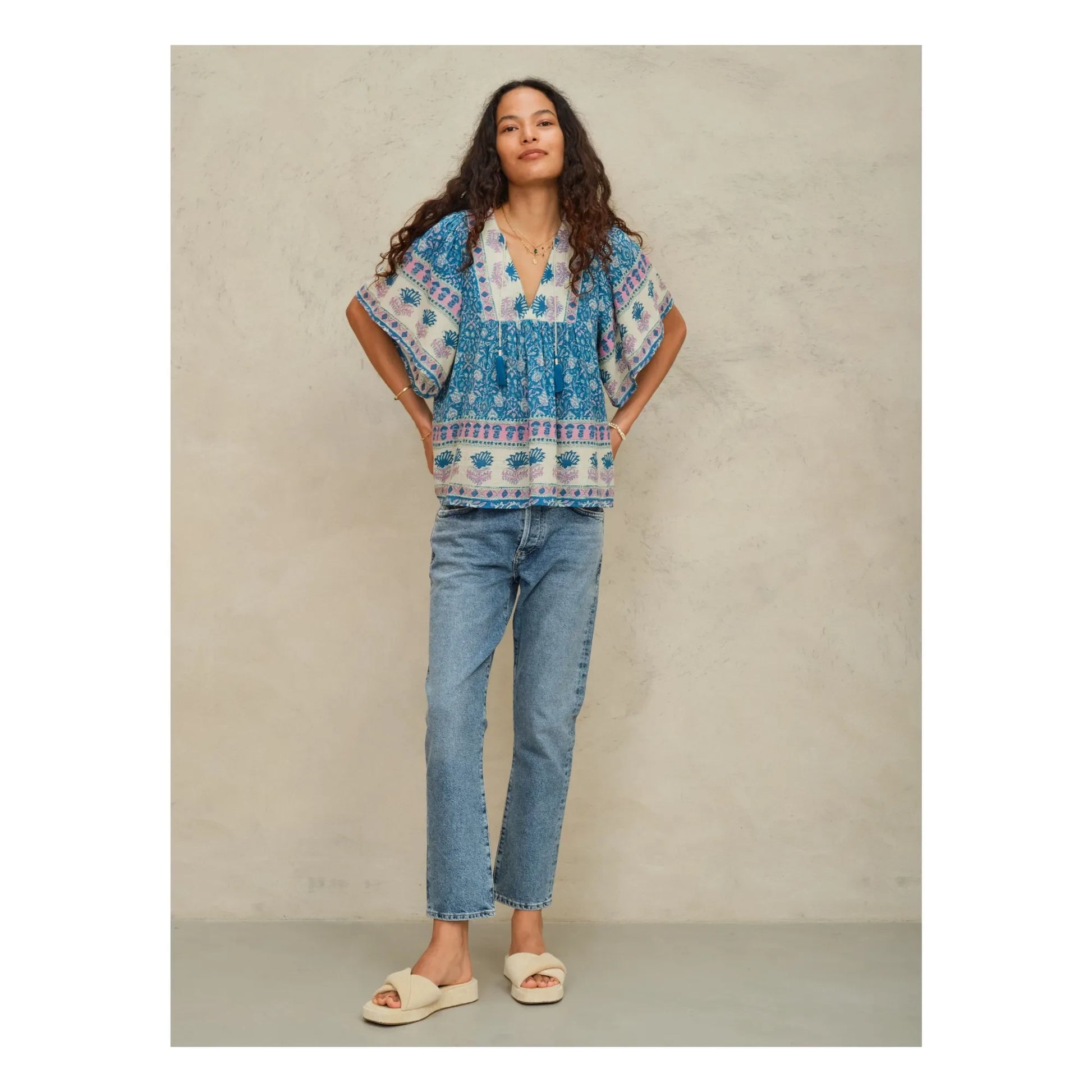 M.A.B.E. - Myla Cotton blouse | Blue