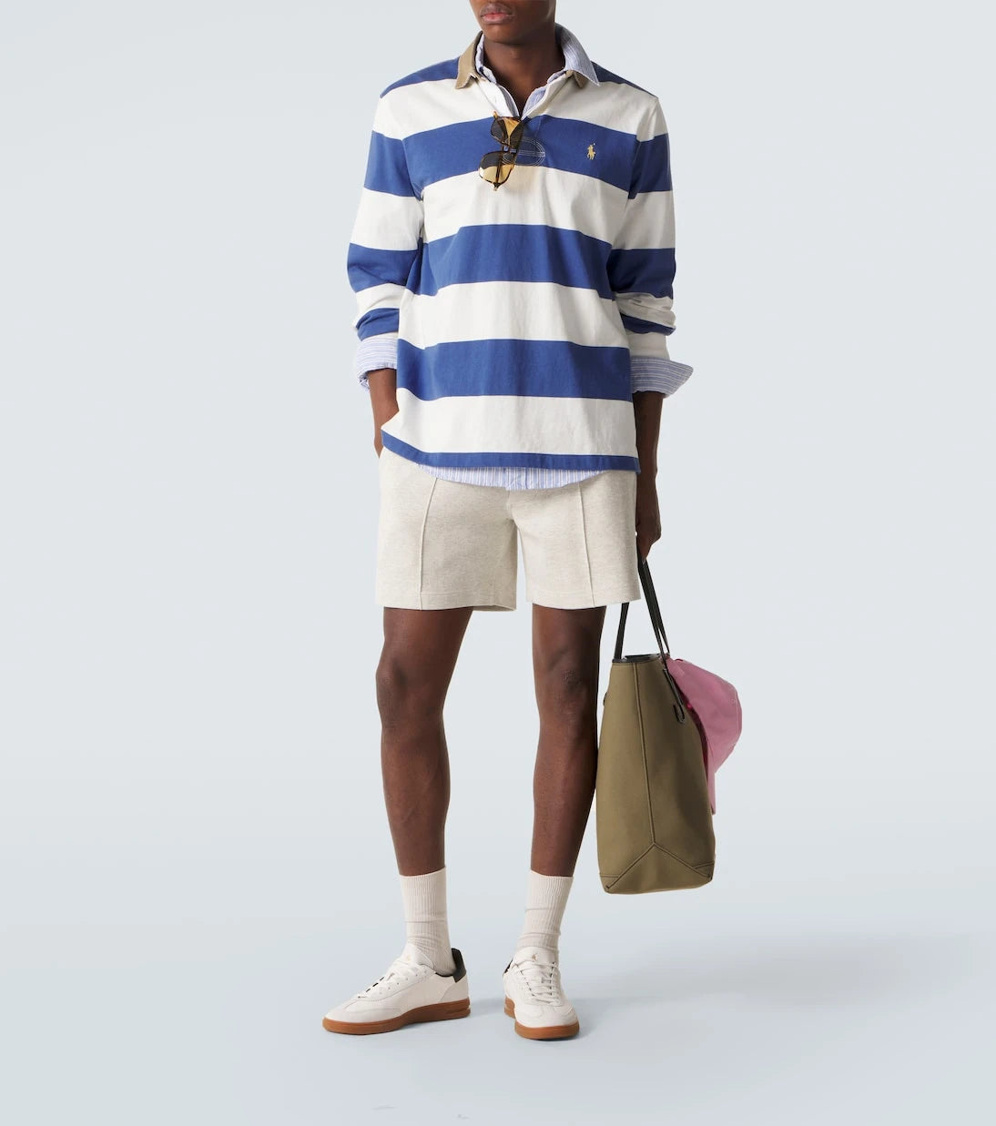 Polo Ralph Lauren - حذاء رياضي جلدي مزين بالجلد السويدي