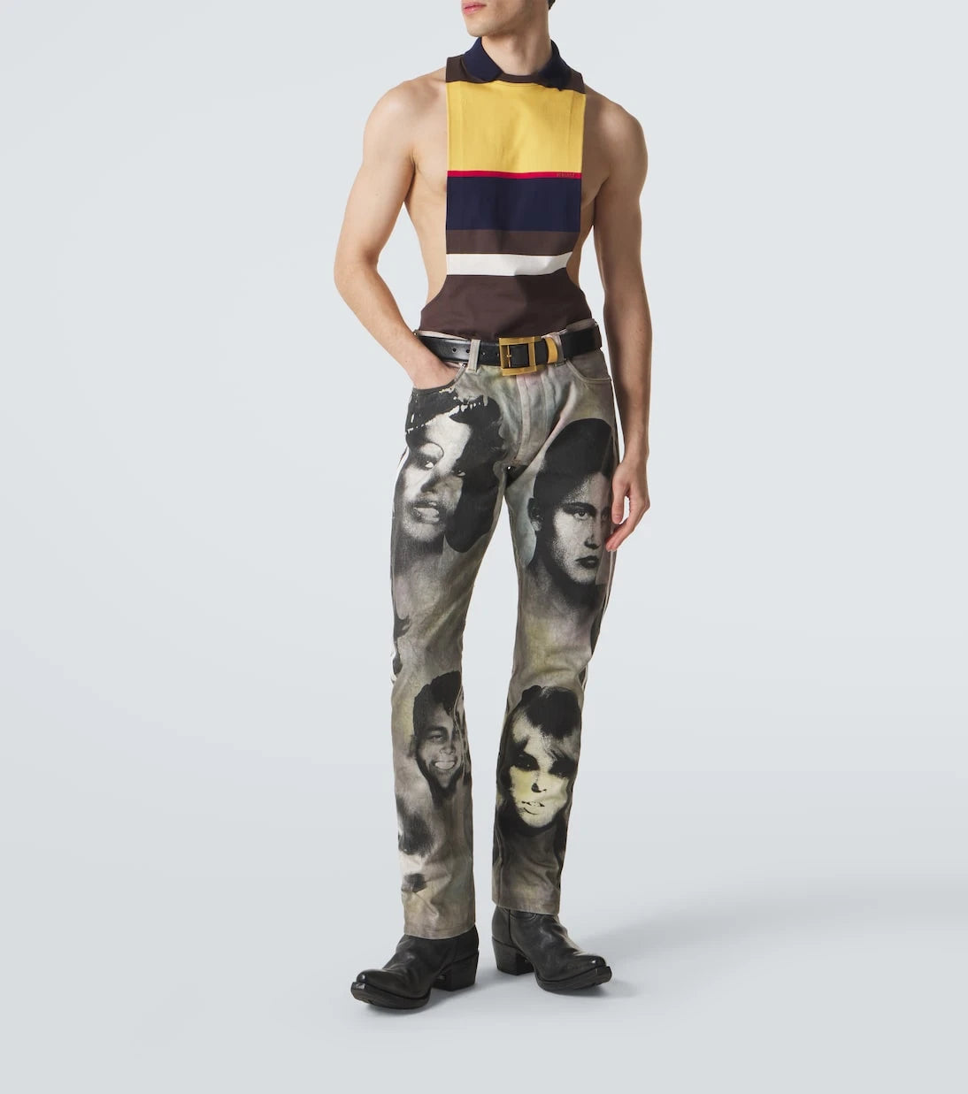 Versace - Printed straight jeans