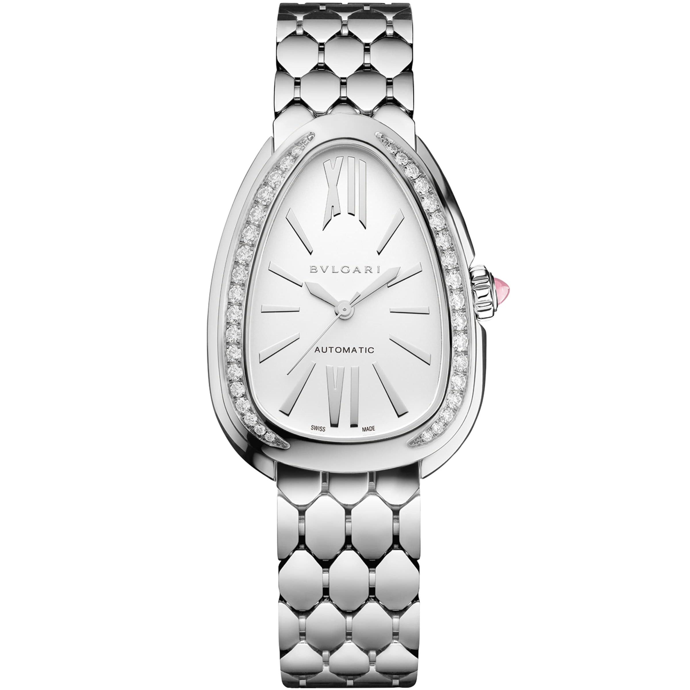 Stainless Steel and Diamond Serpenti Seduttori Watch 34mm
