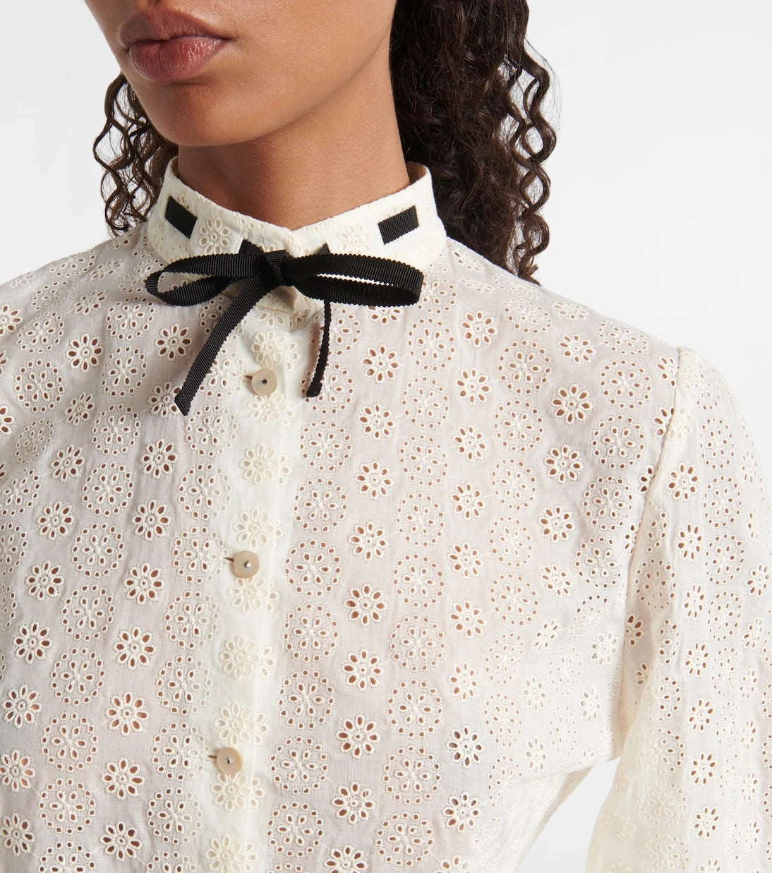 Valentino - Broderie anglaise cotton poplin shirt