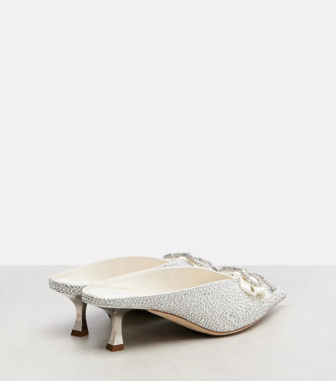 Jimmy Choo - Auria 50 crystal-embellished satin mules