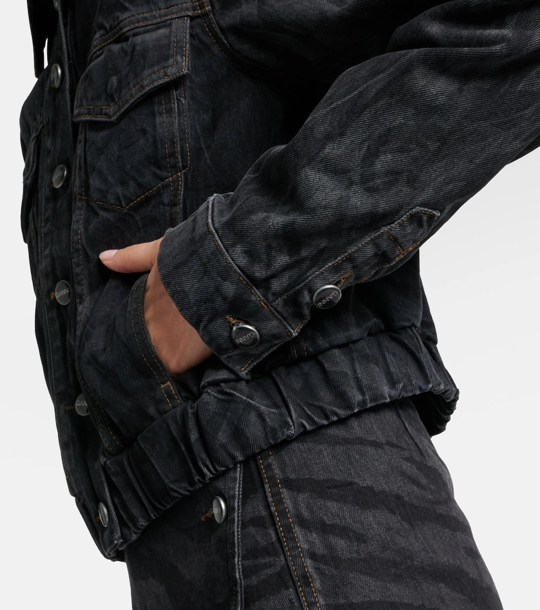 Ganni - Printed denim jacket