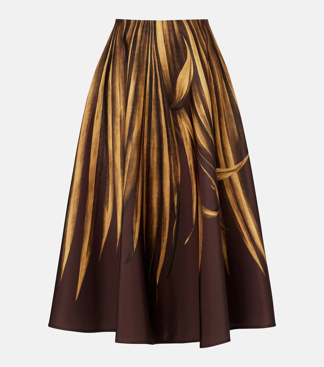 Oscar de la Renta - Printed faille midi skirt