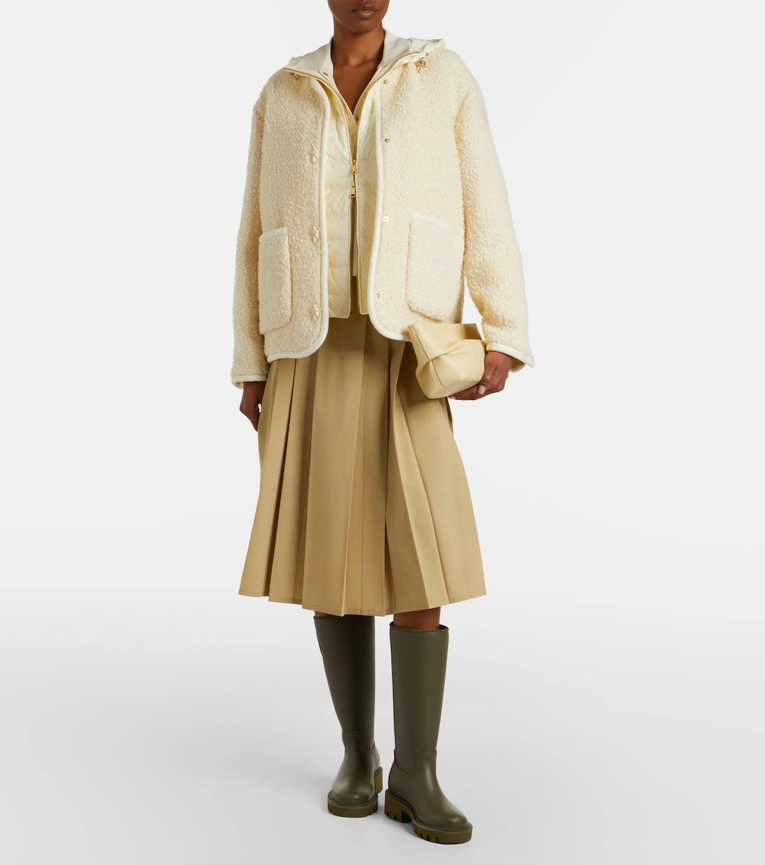 Moncler - Hylesine wool and cotton-blend down jacket