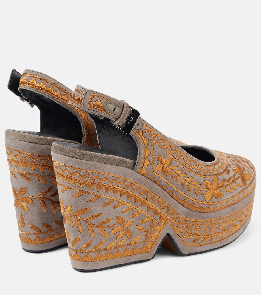Clergerie - Dylya 110 embroidered suede wedge sandals