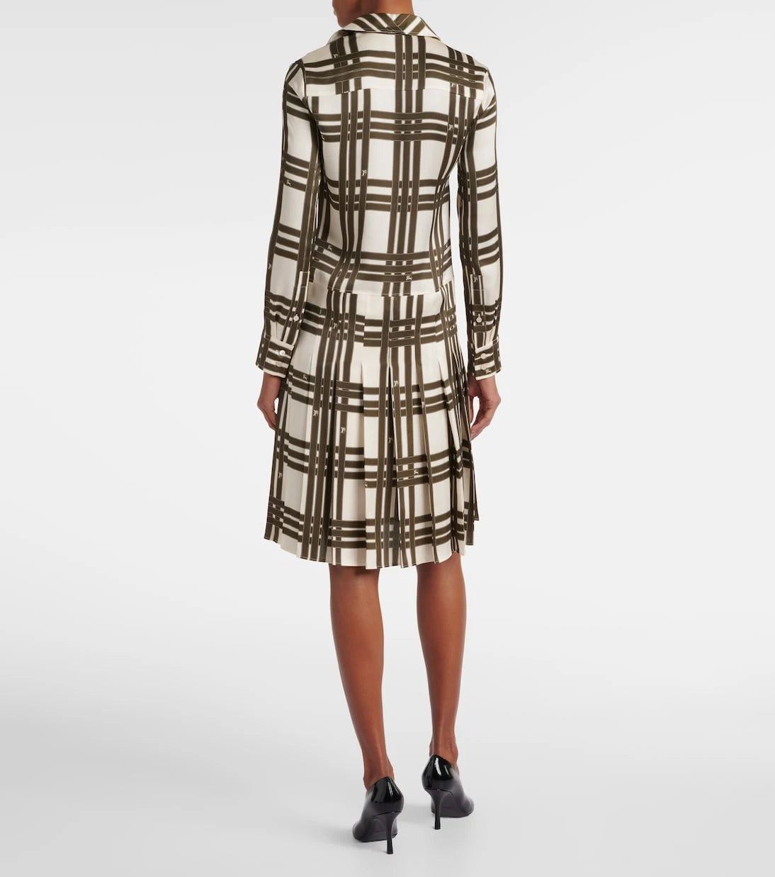 Burberry - Ribbon Check silk shirt dress