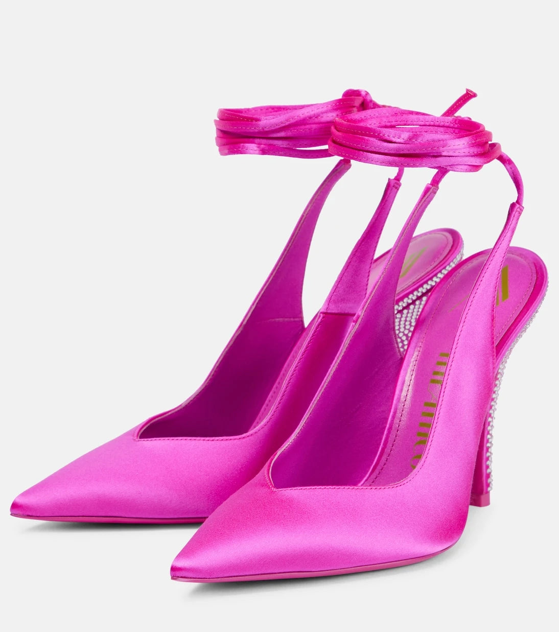 The Attico - Venus embellished satin pumps