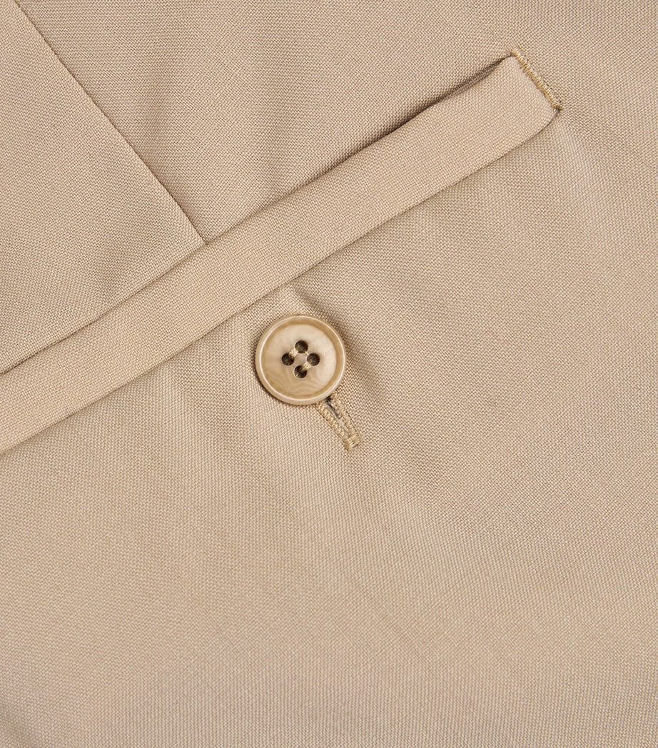 Beige Virgin Wool Tailored Trousers