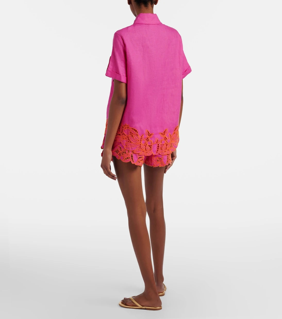 Farm Rio - Embroidered linen shorts