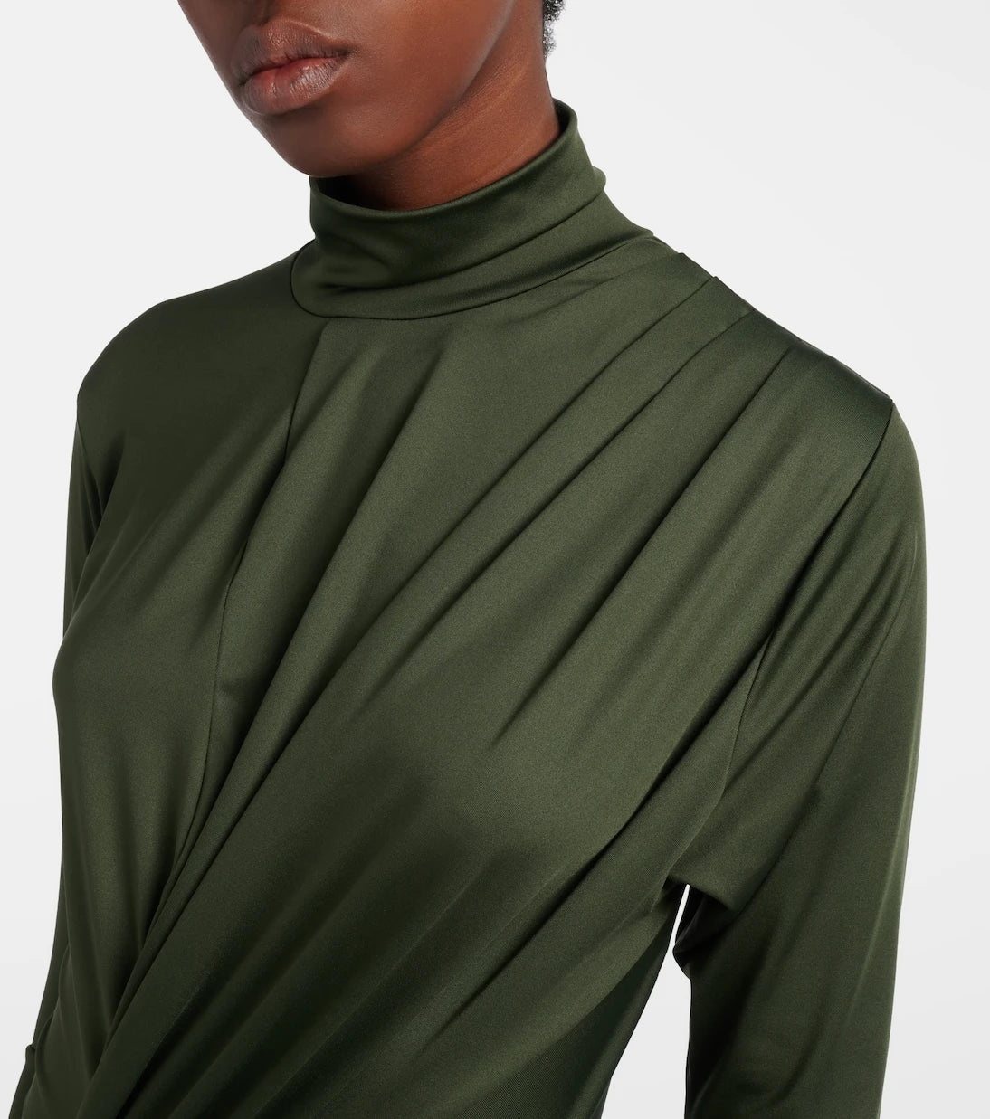Victoria Beckham - Gathered turtleneck midi dress