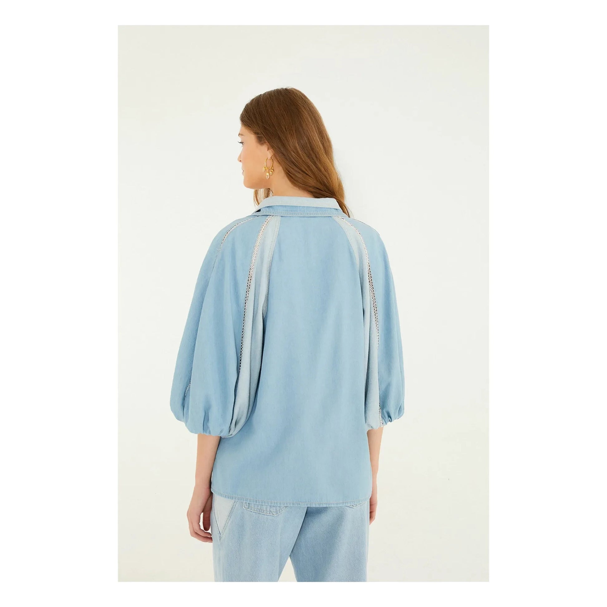 Farm Rio - Blouse Bicolore Denim | Blue