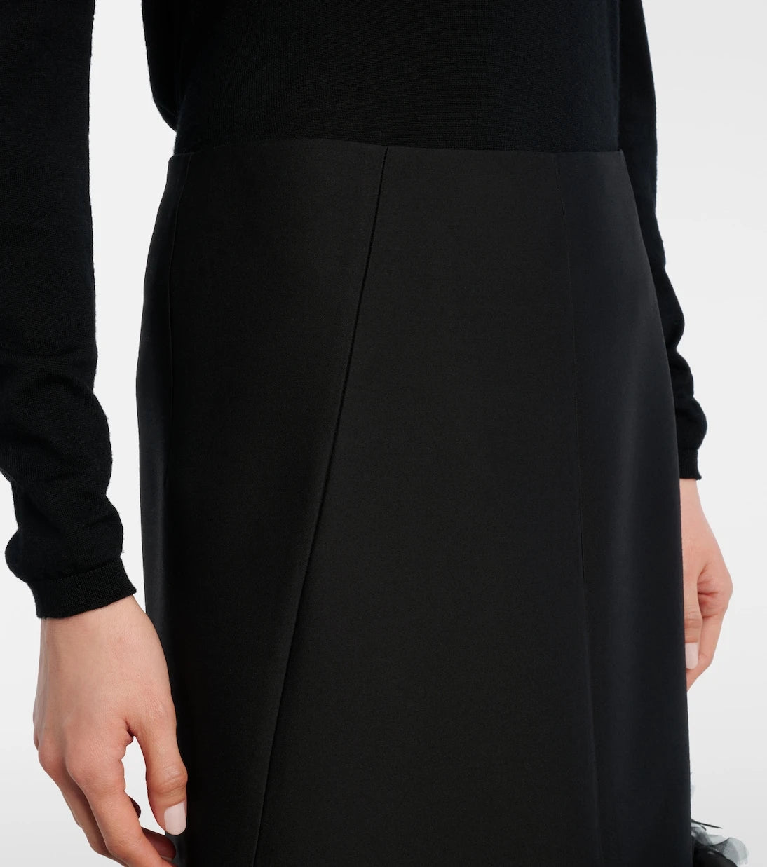 Toteme - Petal wool and silk pencil skirt