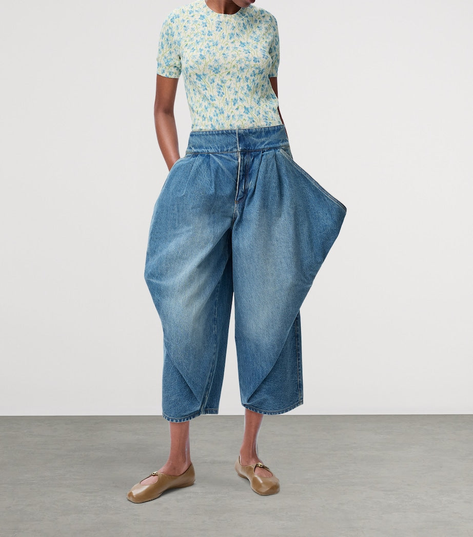 LOEWE White Cotton-Blend Floral Sweater