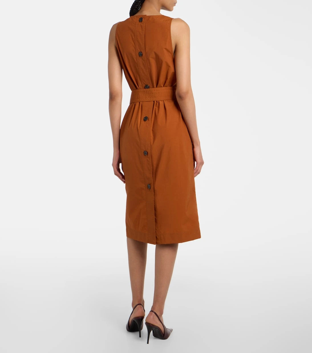 Saint Laurent - Kemerli midi elbise