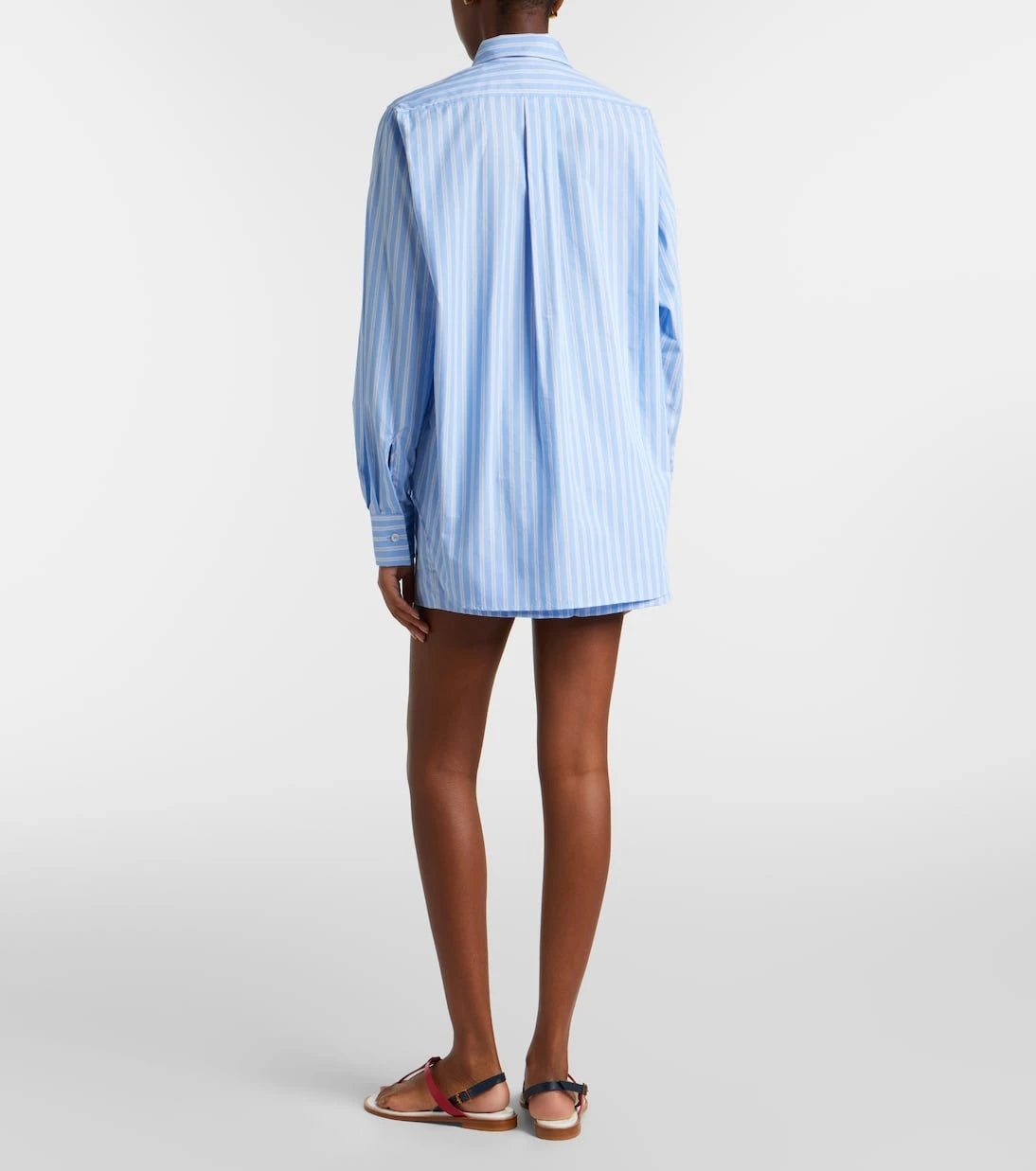 Hunza G - Striped cotton poplin shorts