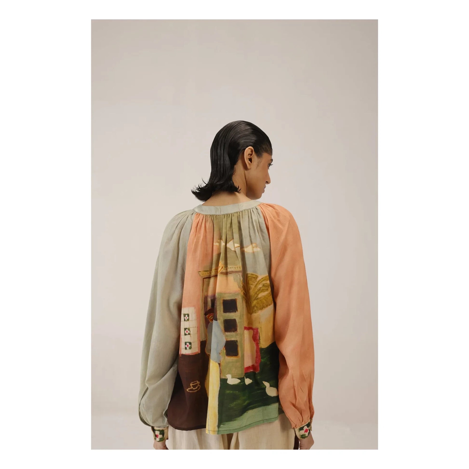 CORD - Lido Cotton Silk Blouse | Peach