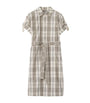 Burberry Ivory Cotton Check Mini Shirt Dress