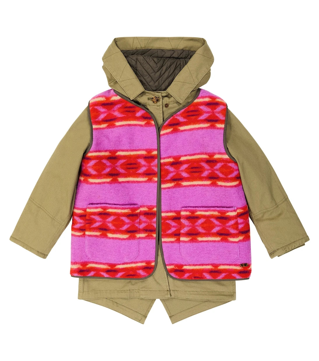 Scotch & Soda Kids - Layered printed cotton coat