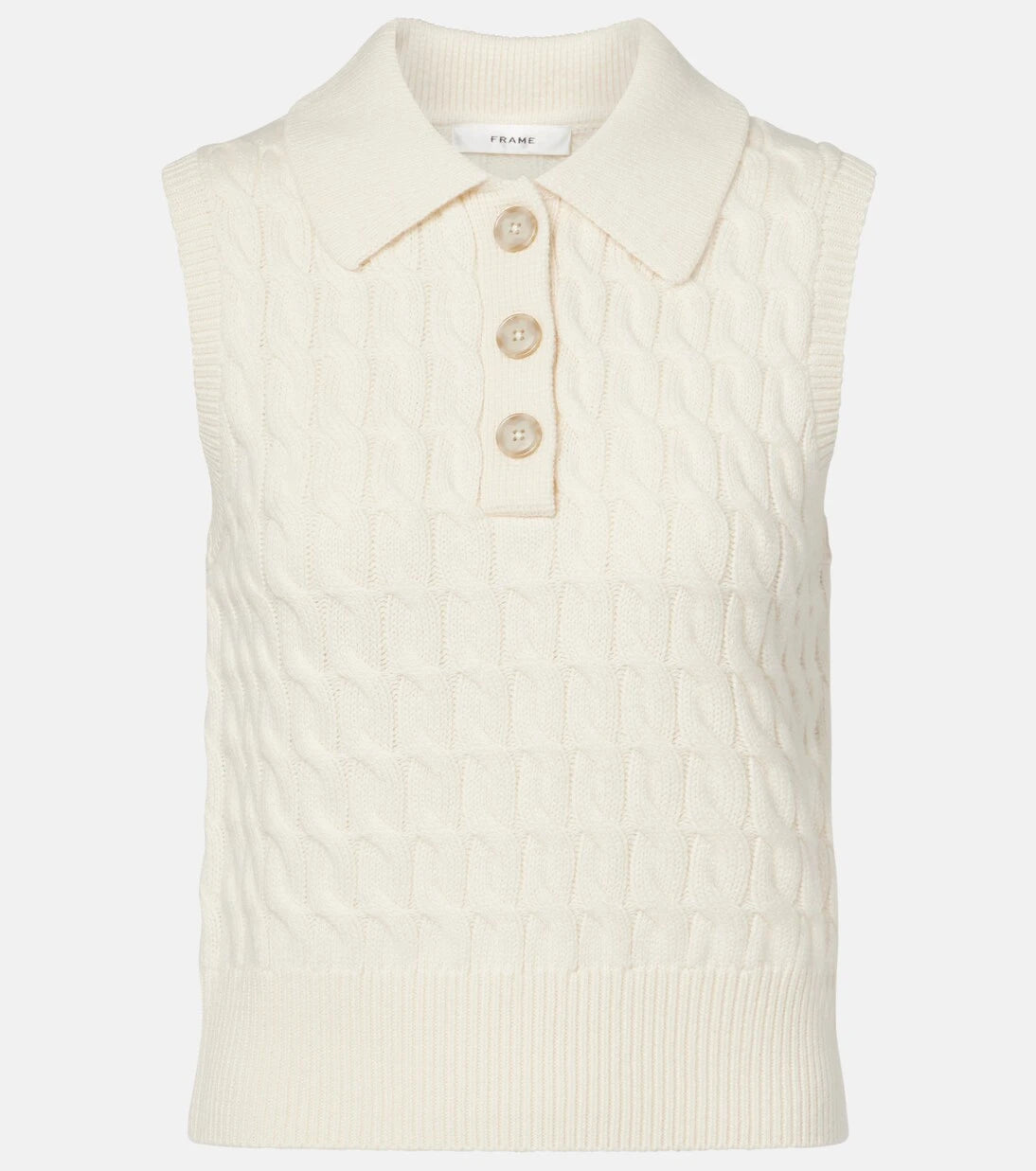 Frame - The Cable Polo wool sweater vest