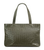 Bottega Veneta Small Leather Intrecciato Zipped Tote Bag