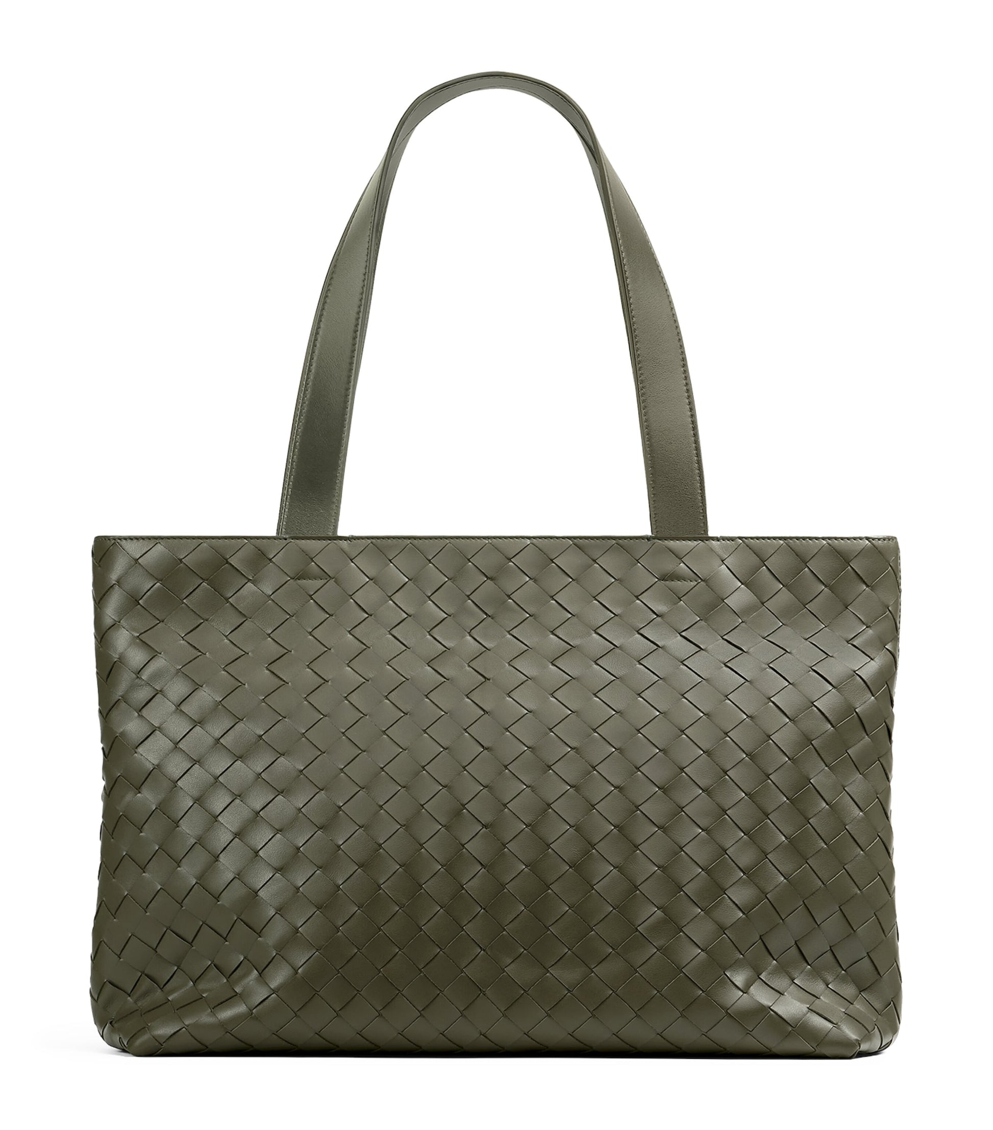 Bottega Veneta Small Leather Intrecciato Zipped Tote Bag