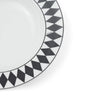 Set of 2 Porcelain Chequerboard Soup Plates (22cm)