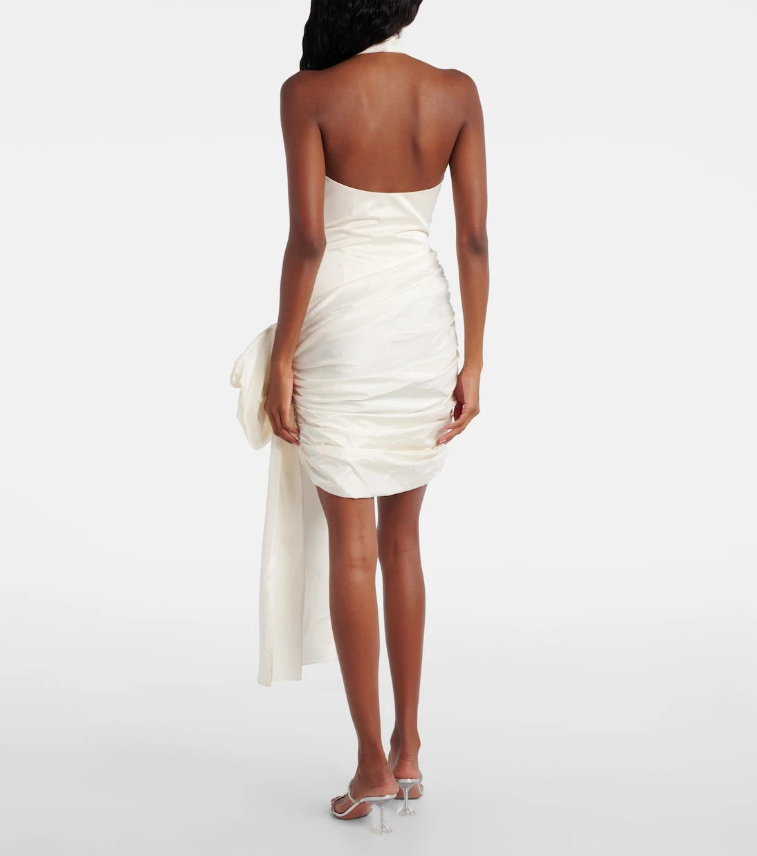Rotate - Bow-detail halterneck satin minidress