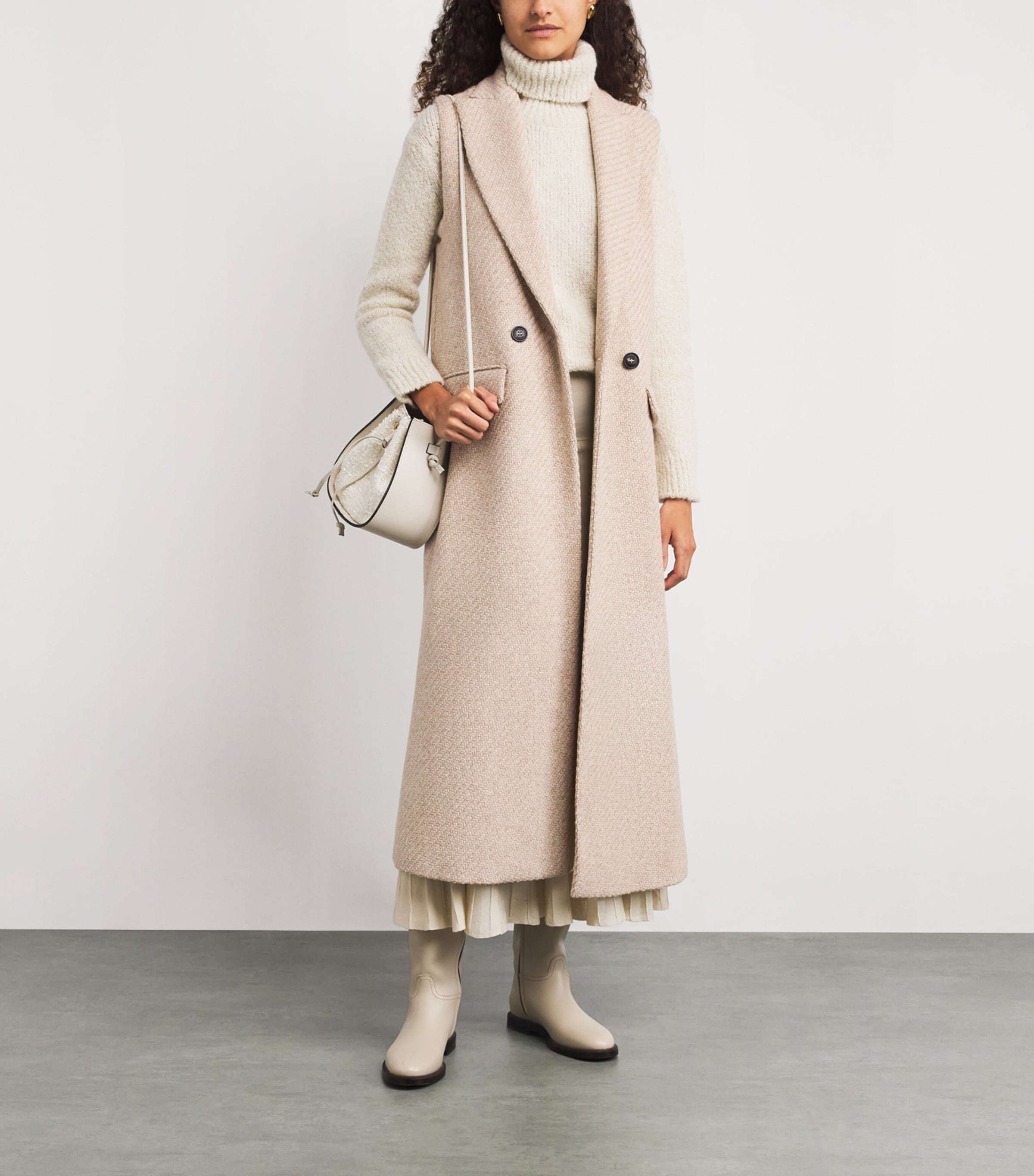 Eleventy Beige Sleeveless Woven Coat
