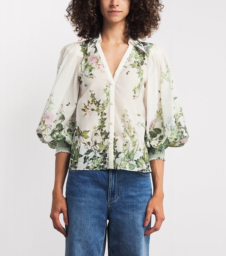 Alice+Olivia Multi Cotton-Silk Charis Blouse