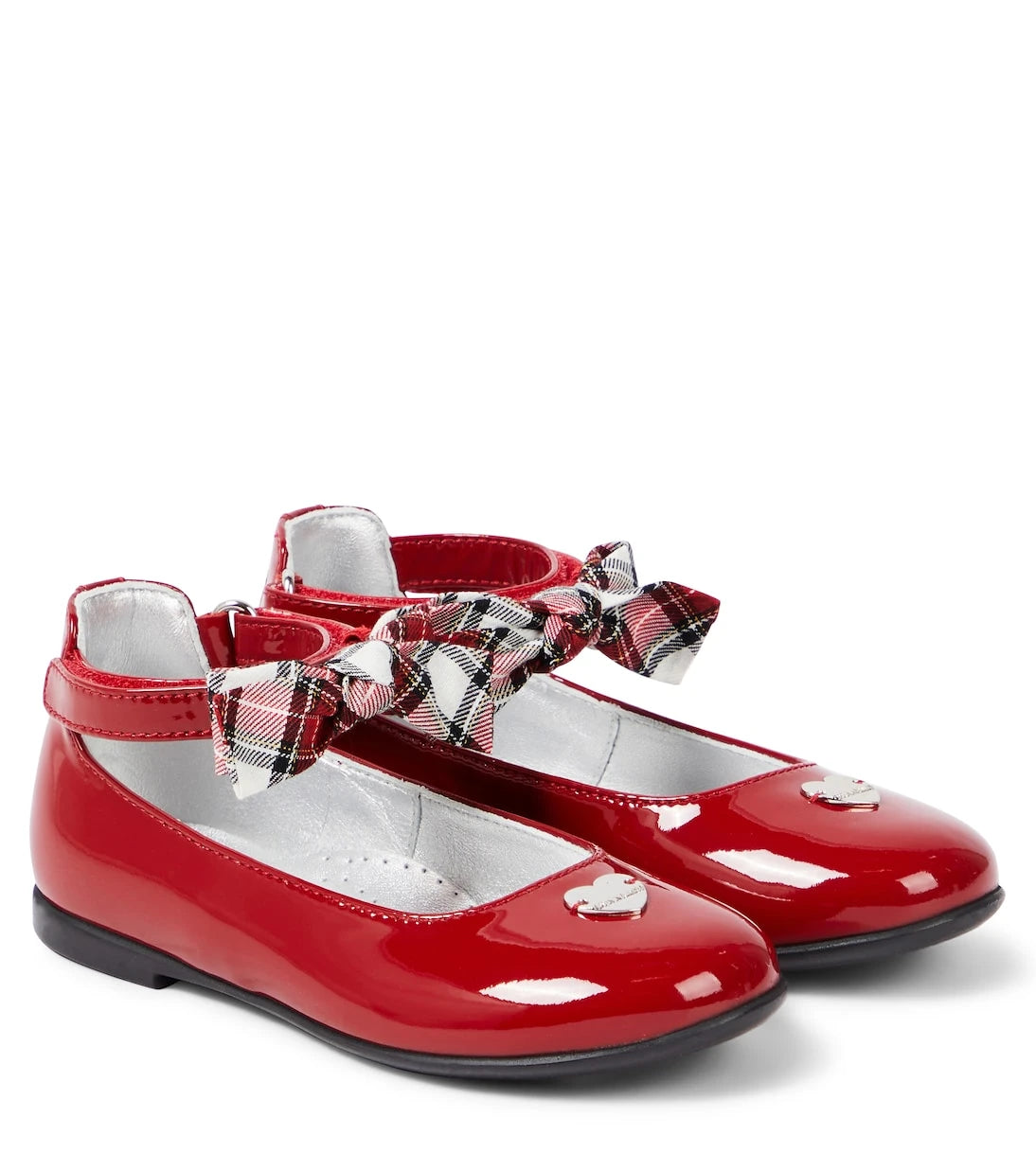 Monnalisa - Bow-detail patent leather ballet flats