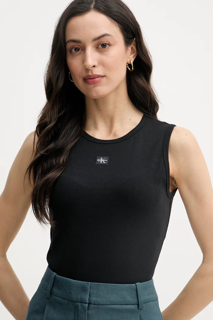 Calvin Klein Jeans pamuk ve elastanlı kadın üstü