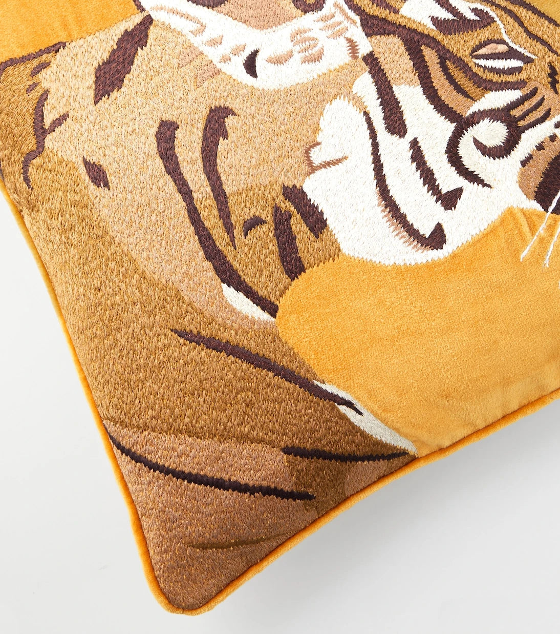 Les-Ottomans - Embroidered cotton velvet cushion