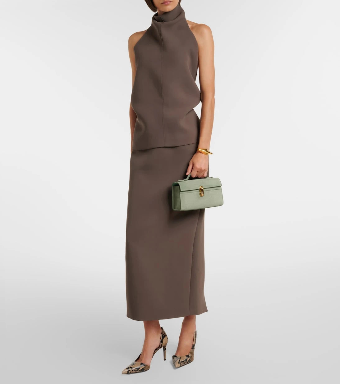 Savette - Symmetry Pochette Small suede top-handle bag
