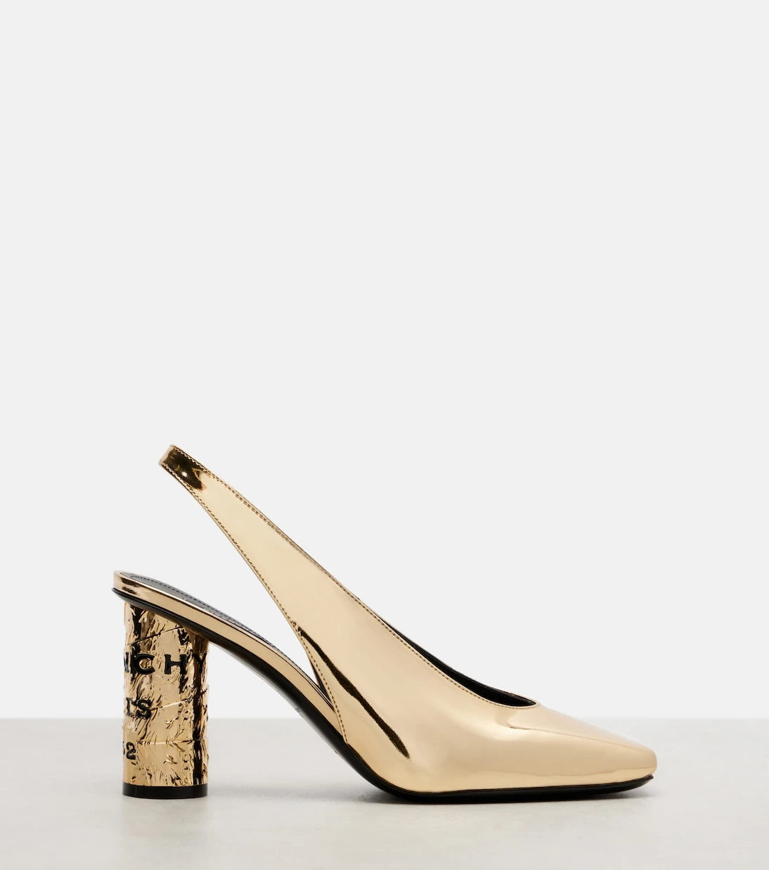 Givenchy - Tape mirrored leather slingback pumps