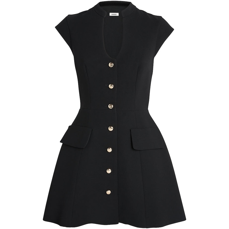 Structured Buttoned Mini Dress
