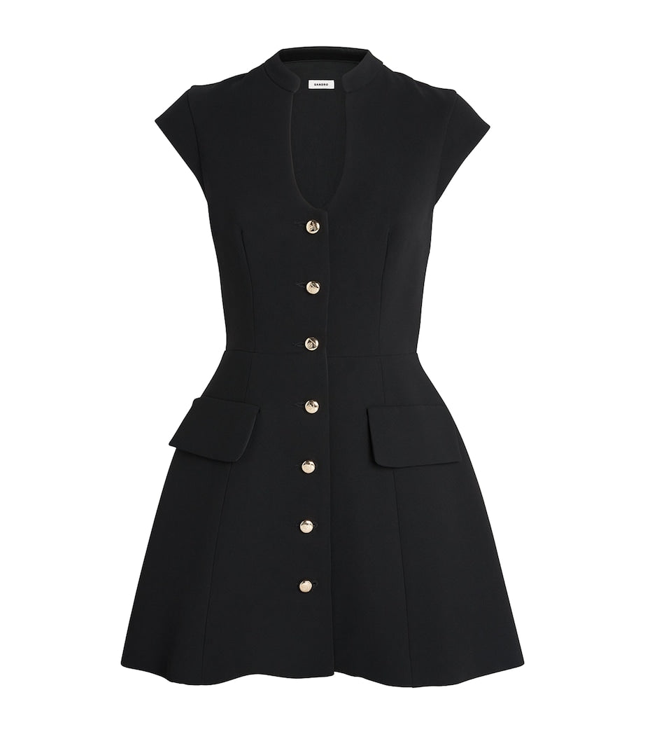 Structured Buttoned Mini Dress