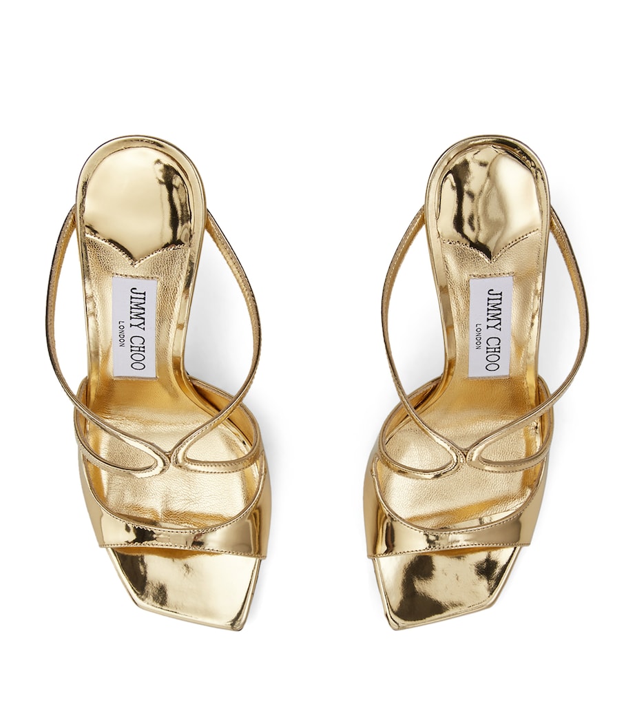 Jimmy Choo Gold Anise 95 Leather Sandals