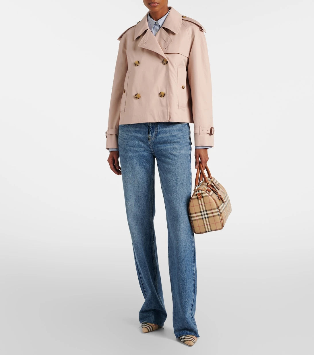 Burberry - Cropped cotton gabardine trench coat