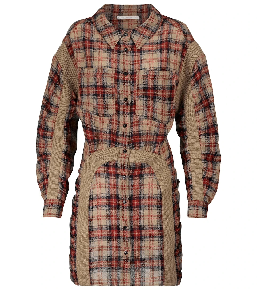 Stella McCartney - Checked wool shirt minidress