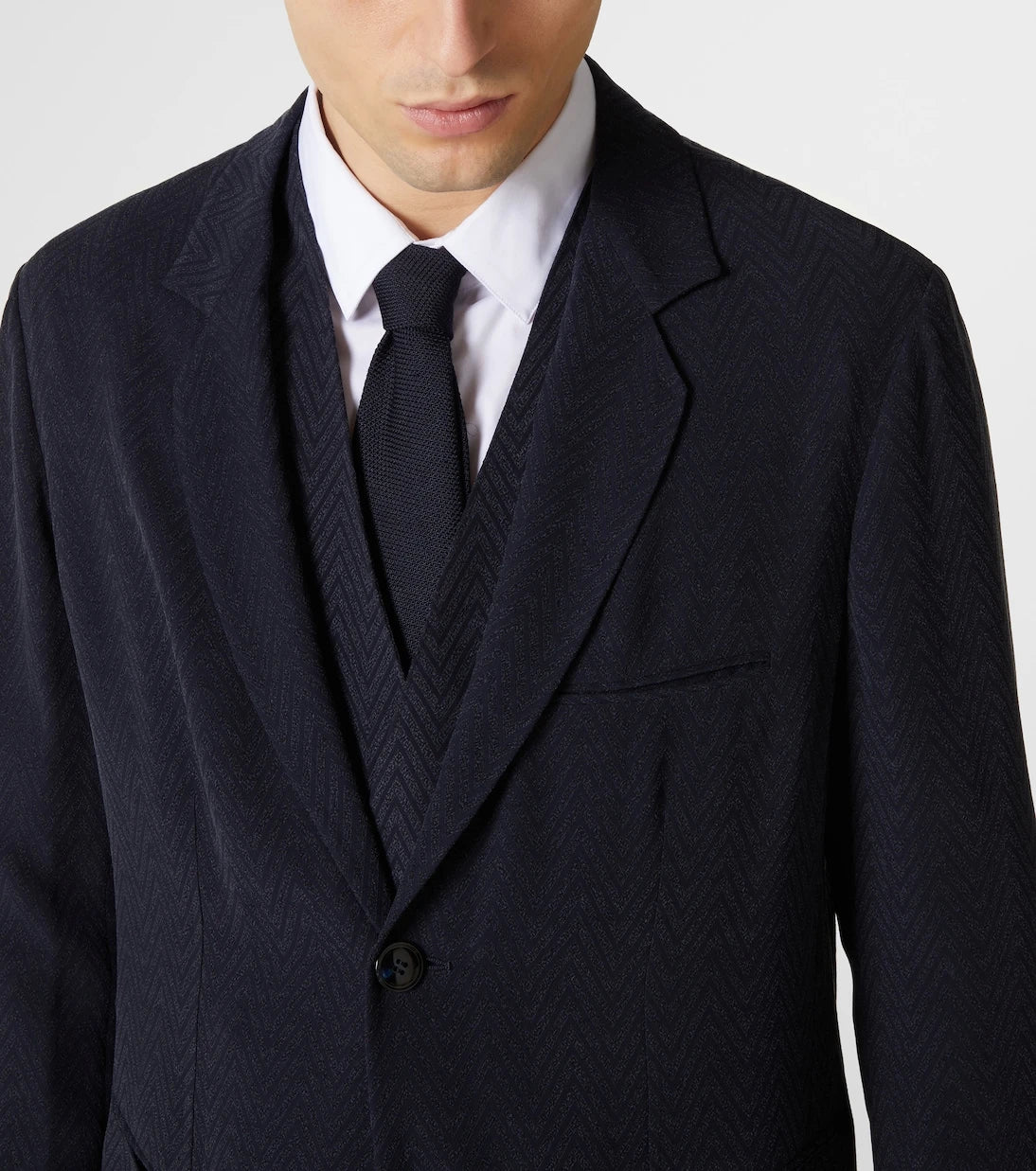 Giorgio Armani - Chevron jacquard blazer