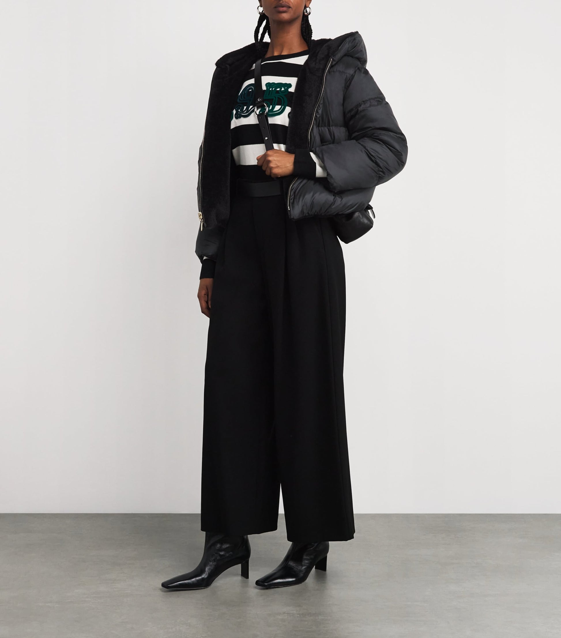 Max Mara Black Reversible Quilted Jacket