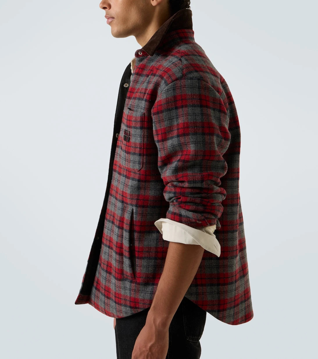 Miu Miu - Plaid virgin wool down overshirt