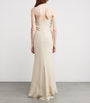 Roland Mouret Ivory Silk Embellished Halterneck Maxi Dress