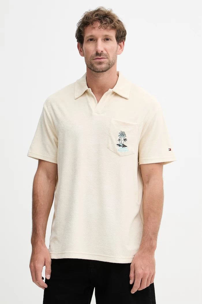 Tommy Hilfiger тениска с яка мъжка с памук SUMMER