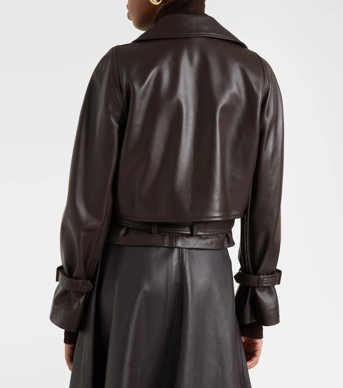Nour Hammour - Hatti cropped leather jacket